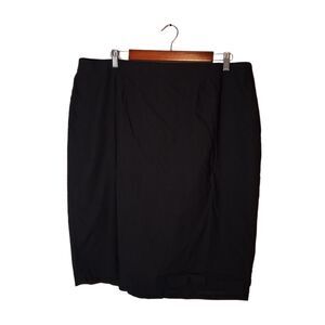 Cato Women's 18W Black Pencil Skirt - Back Slit Knee Length Career Office